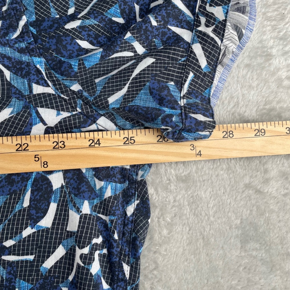 Robert Graham Mens 2XL Blue Abstract Leaf Print Short Sleeve Button Down Shirt - Picture 5 of 7